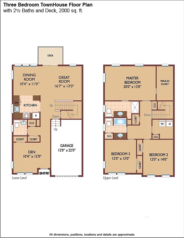 Floor plan $2.00/sq.ft. - Townhouse with Deck
