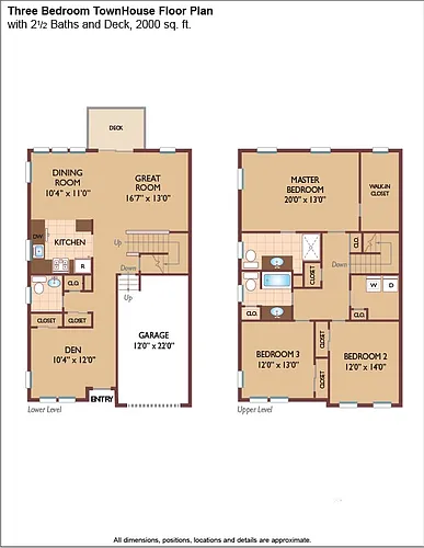 Floor plan $2.20/sq.ft. - Townhouse with Deck