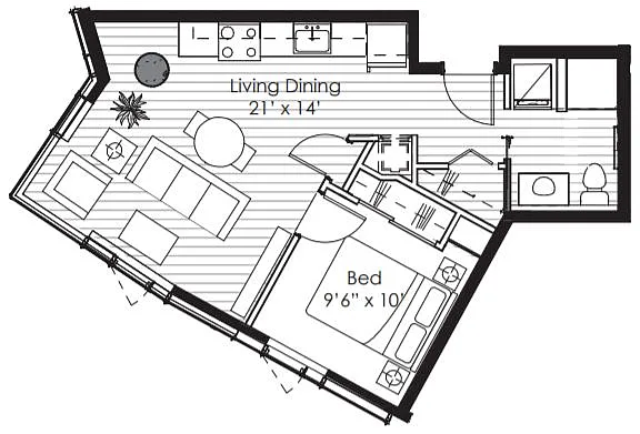 Floor plan 1X1 I