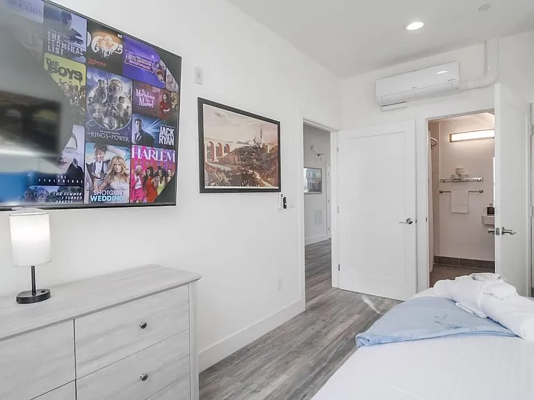 Bedroom with the ensuite bathroom