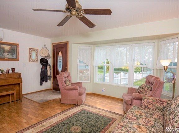 Front room is extra large with great big bay window.