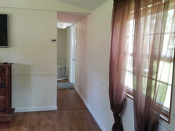 Looking down hallway