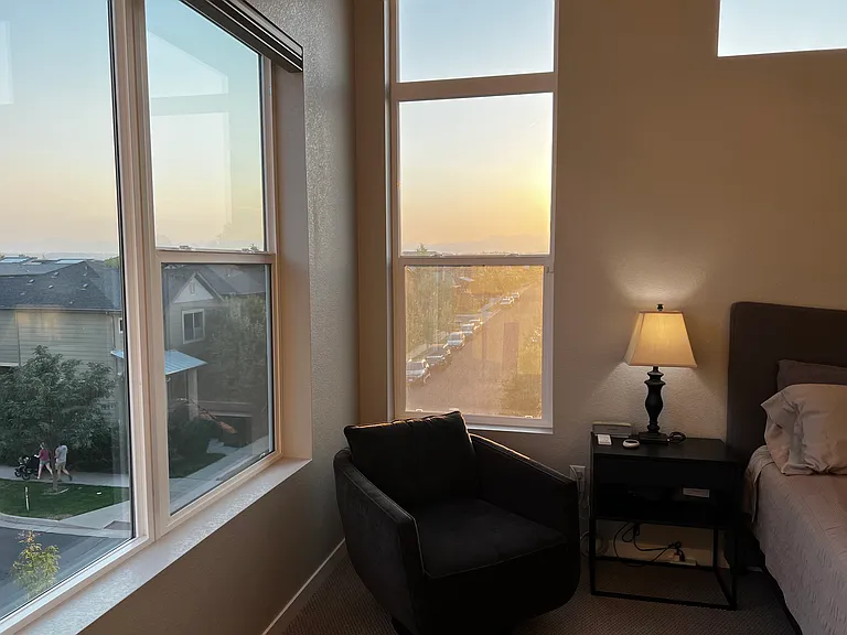 Peaceful view from the master bedroom.
