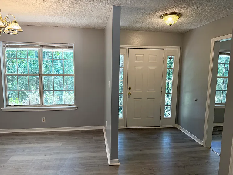 Foyer located between dining area and office