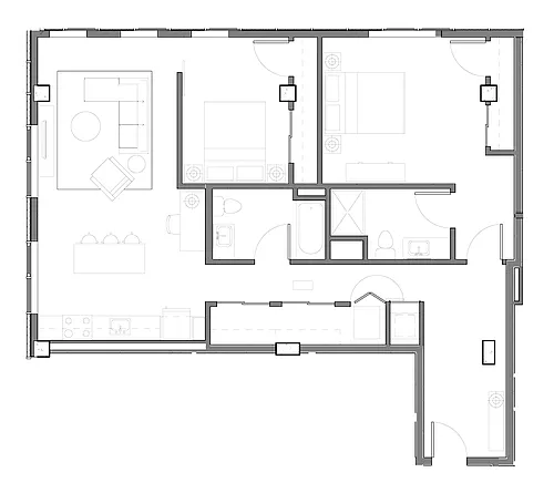 Floor plan 2X2 B