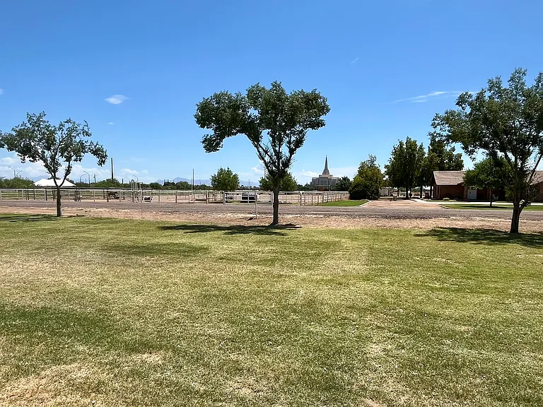 Large open front yard with great views and privacy.