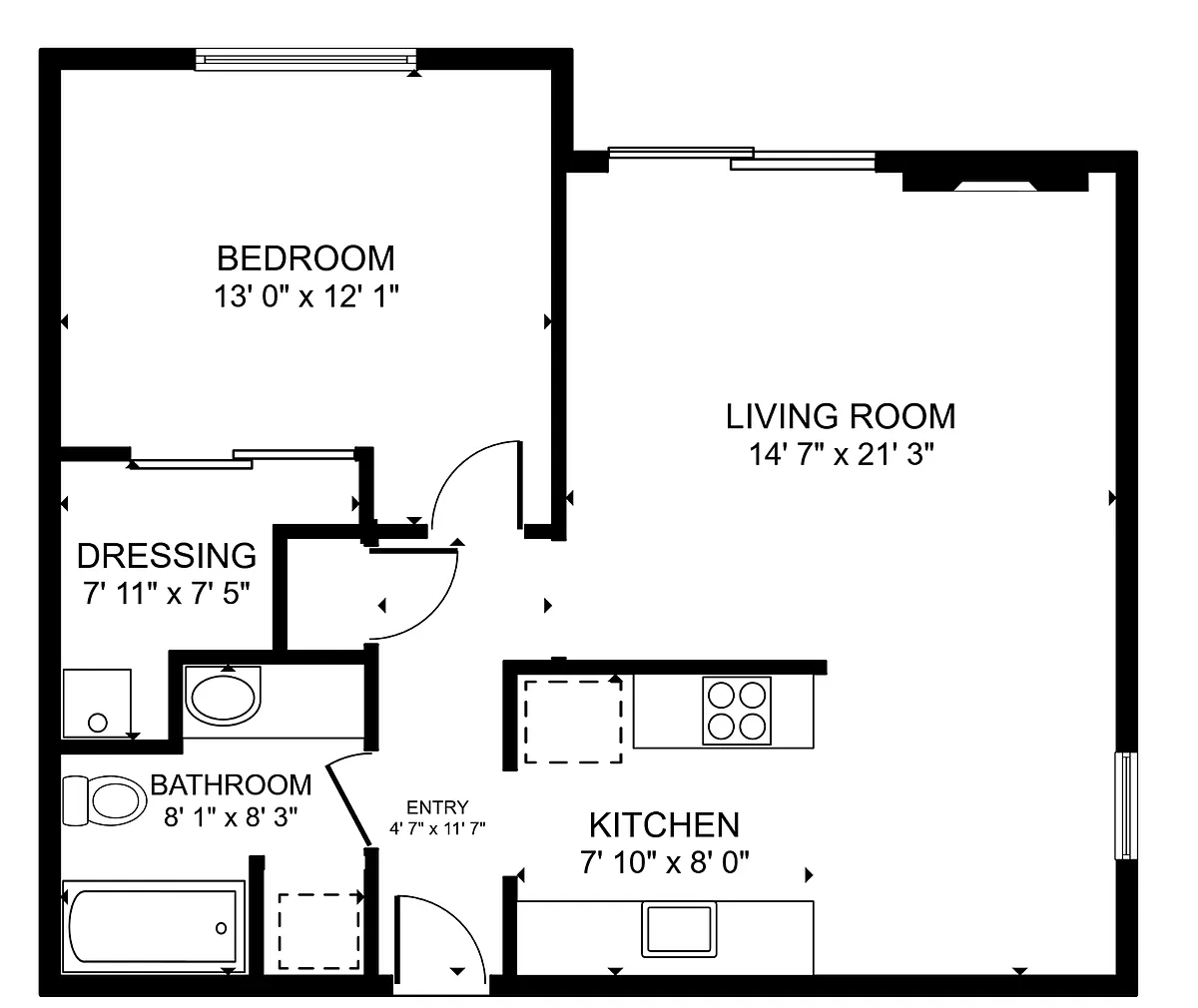 Floor plan 1X1
