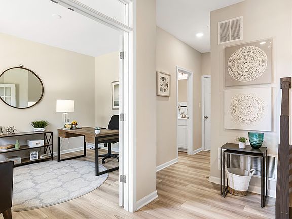 Entry at a DRB Homes Upton II model home at the Canterbury Station community.