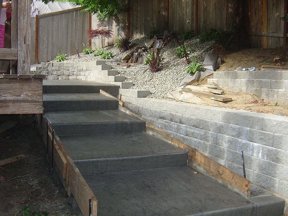 new concrete stairs