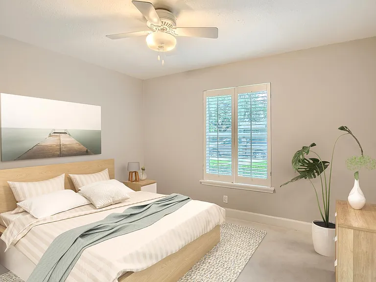 Bedroom 3. This image shows a virtually furnished space. Bedrooms come unfurnished.