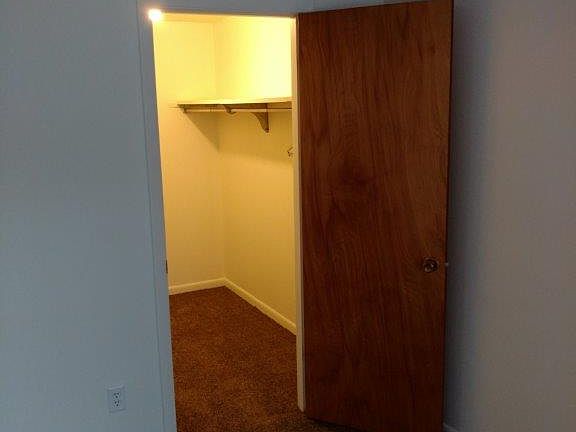 Walk in closet in master bedroom