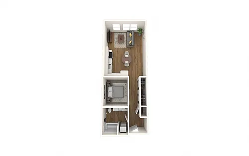 Floor plan Open 1-Bedroom E