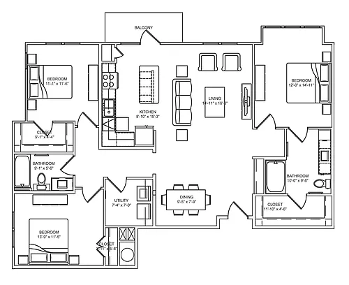 Floor plan C1a Alt 1