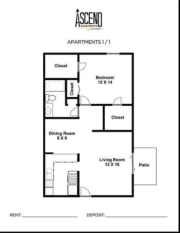 1 Bedroom Floorplan 1 Bedroom Floorplan
