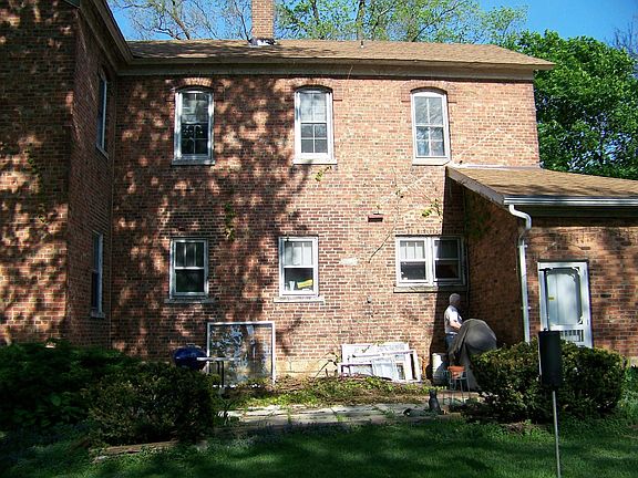 back of brick farm house