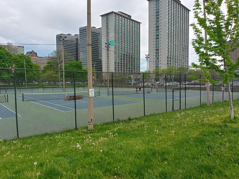 Tennis courts across the street from the condo