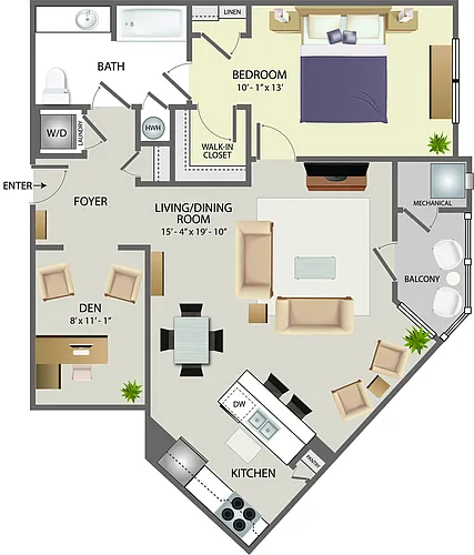 Floor plan 1-Den-A