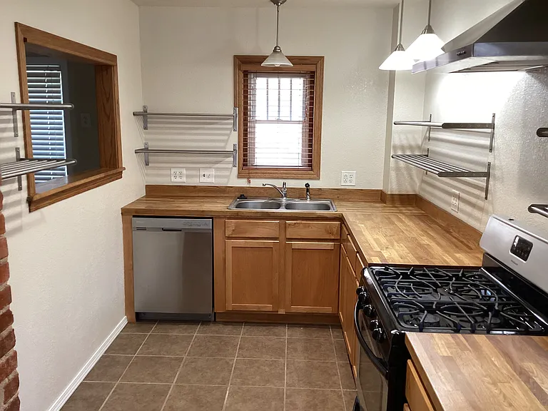 Kitchen looking at North window.