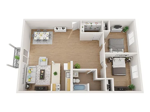 Floor plan 2 Bedroom B