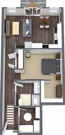Studio, 1 bathroom Studio, 1 bathroom