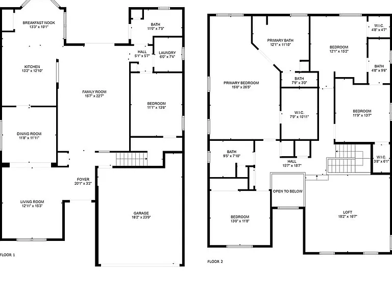 1 & 2 Floor plan