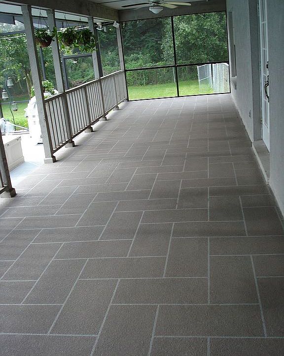 New finish floor on back patio