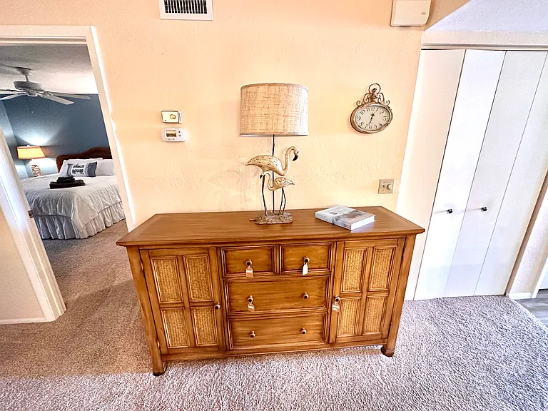 Game night ready! __ From a variety of glassware for your favorite beverages to a cabinet full of cards and games, we've made sure you have everything you need for a fun night in. Plus, we've tucked away extra linens so you can stay cozy while you play.