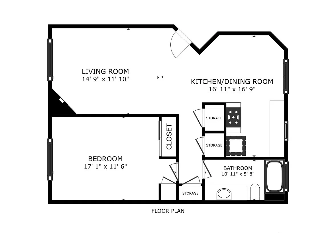 Floor plan 1BD 308