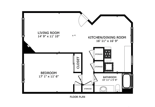 Floor plan 1BD 308
