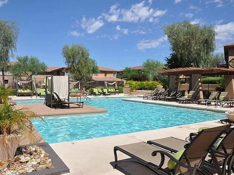 One of two community pools