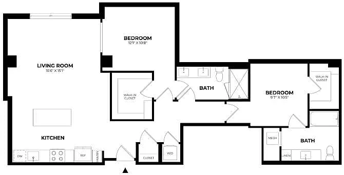 Floor plan 2 Bed/2 Bath-C5