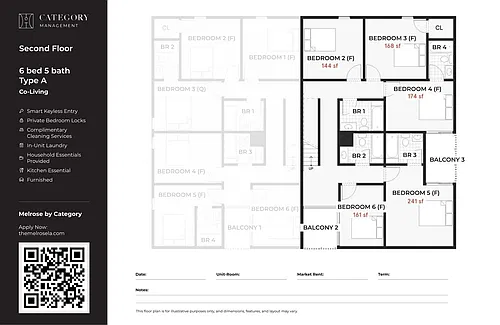 Floor plan 6 Bed 5 Bath - A