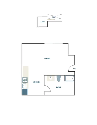 Floor plan Studio A3 + Loft