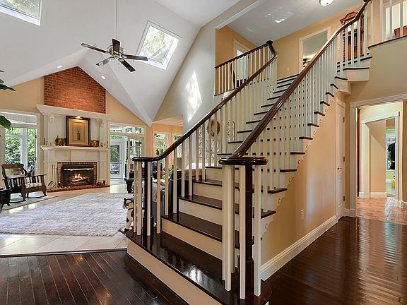 Dramatic mahogany staircase