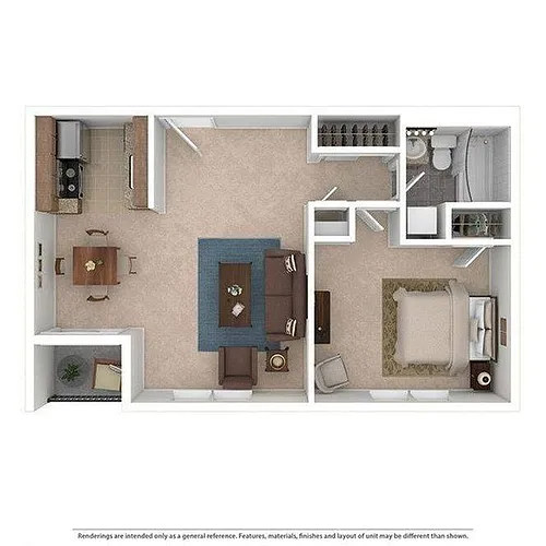 Floor plan 1 Bedroom/1 Bathroom