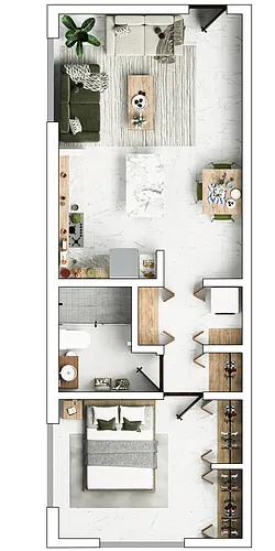 Floor plan 1 Bedroom, 1 Bathroom