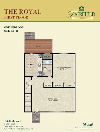 Floor plan The Royal One Bedroom Lower