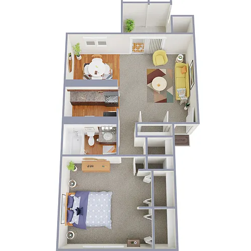 Floor plan 1 Bedroom 1 Bath