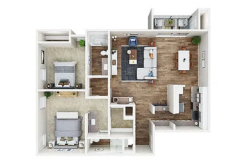 Floor plan Two Bed Two Bath B