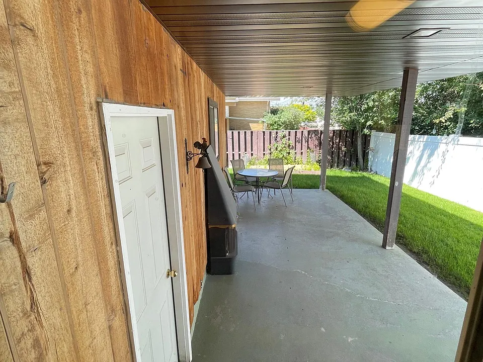 Backyard covered patio