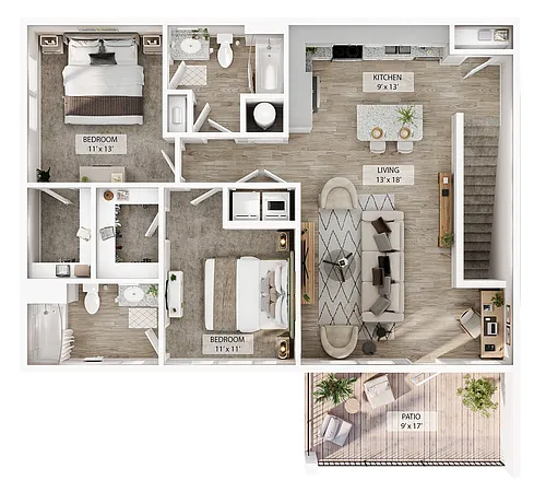 Floor plan 2 BR Designer Overlook