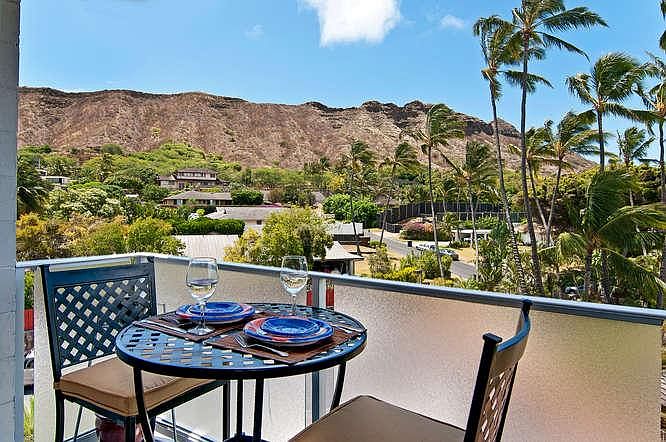 amazing view of Diamond Head from the lanai.