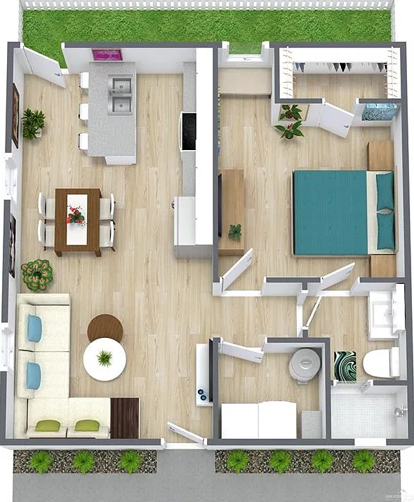 1 bed, 1.0 bath, 667 sqft, $1,000 — Photo 2