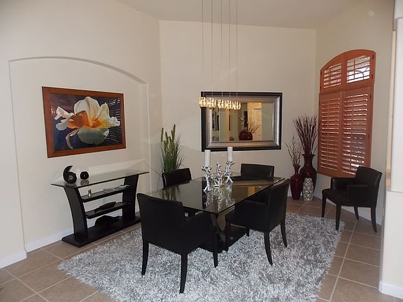 Dining area, pendant lights
