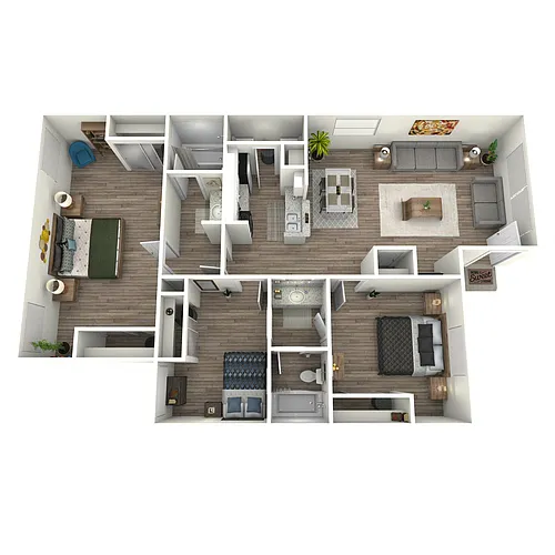 Floor plan Upgraded - 3 Bed 2 Bath
