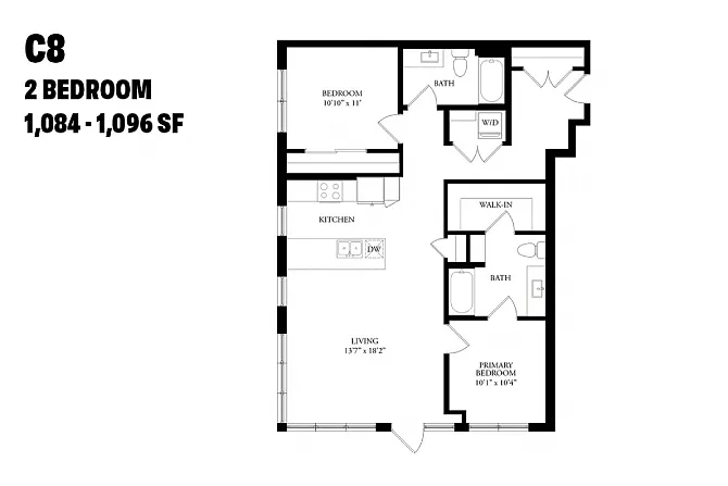 Floor plan Two Bedroom C8