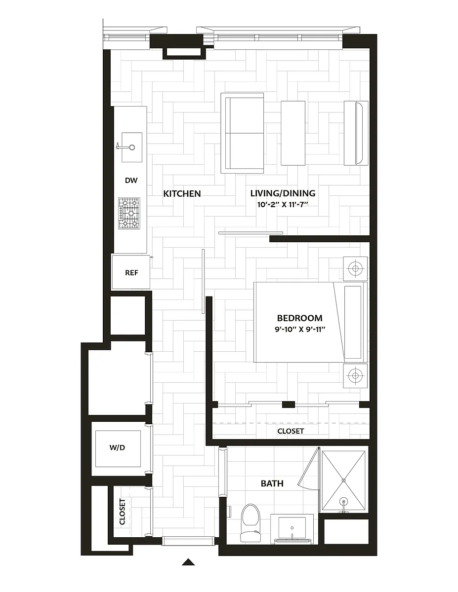 Floor plan 1 Bed/1 Bath-A1