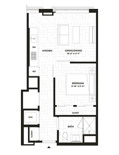 Floor plan 1 Bed/1 Bath-A1
