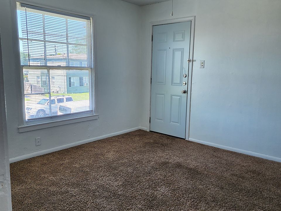 Front entry door at living room
