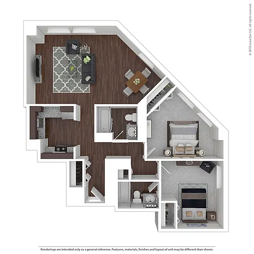 Floor plan 2x2B